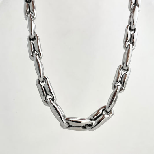 Titanium Steel Geometric Ring-Linked Necklace