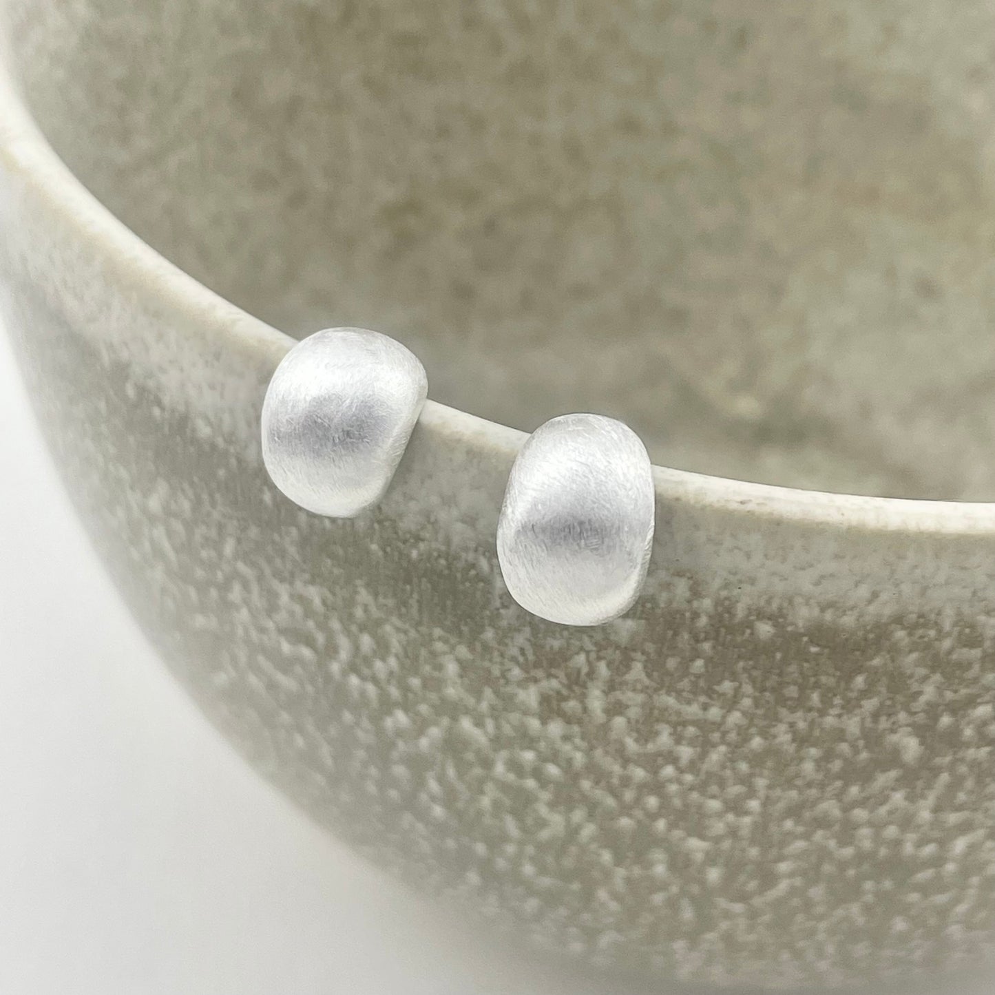 S925 Sterling Silver Satin-Finish Bead Earrings