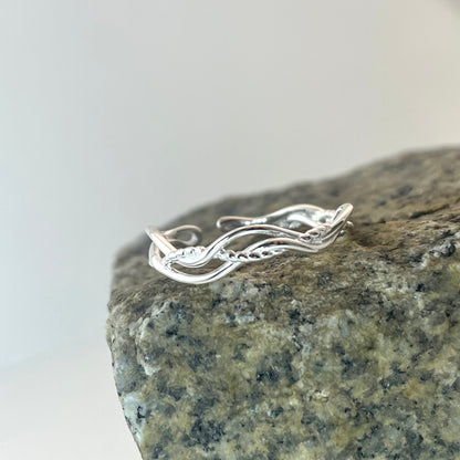 S925 Sterling Silver Multi-Layer Twisted Ring