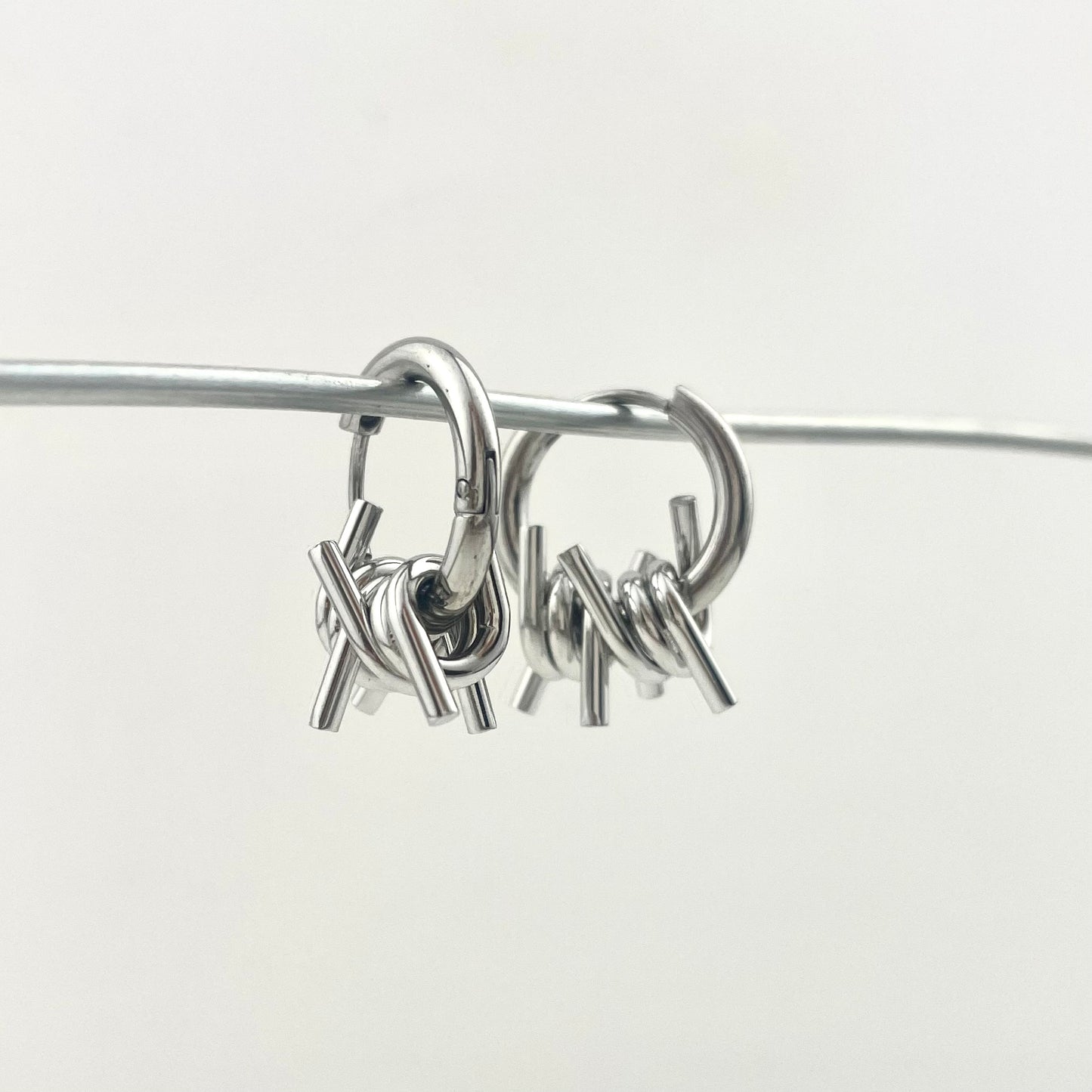 Titanium-Steel Waterproof Earrings, Alloy Thorn Pendant