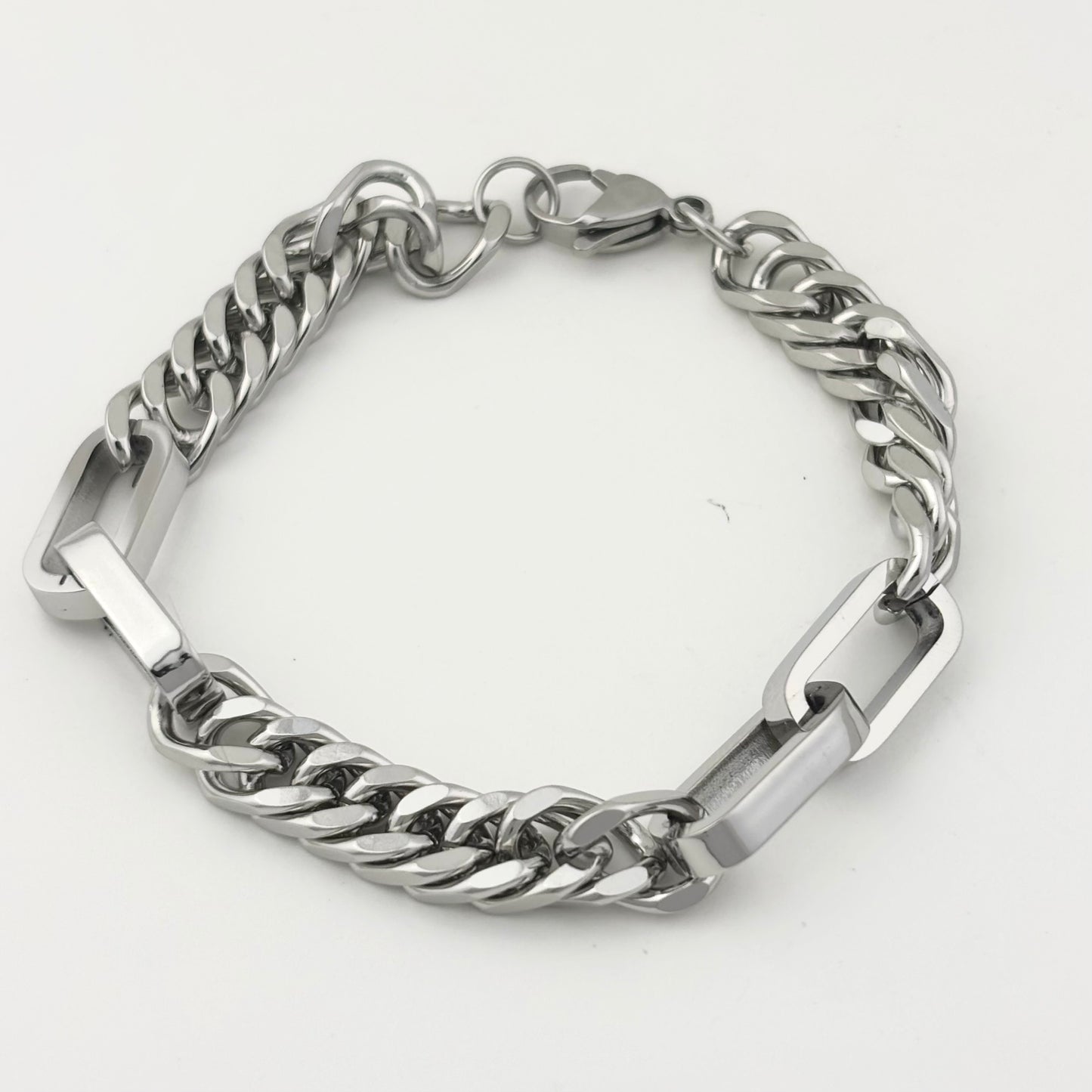 Titanium and Steel Spliced Cuban Bracelet
