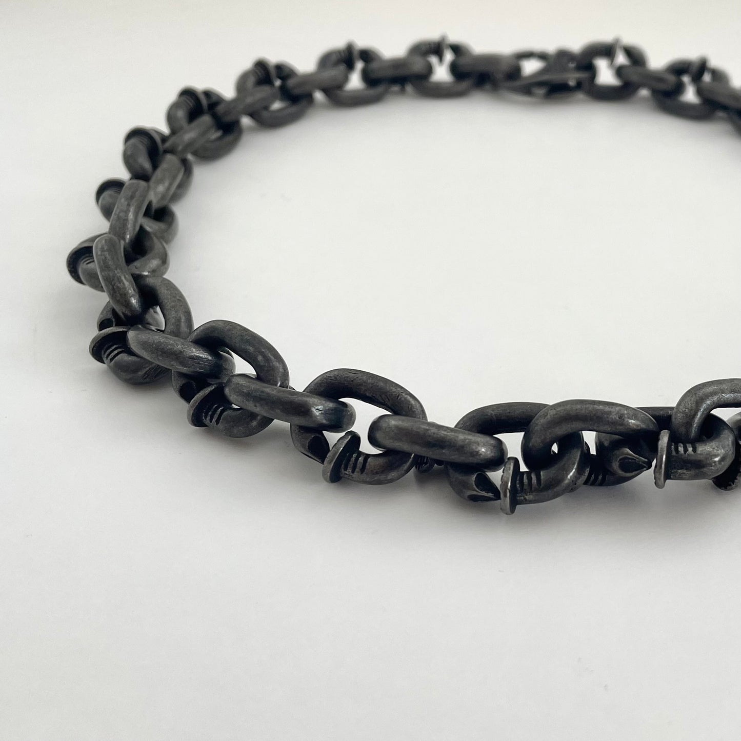 Titanium Steel Vintage Rivet Patchwork Necklace