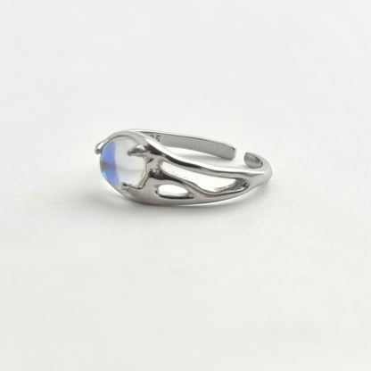S925 Sterling Silver Moonstone Fantasy Design Ring