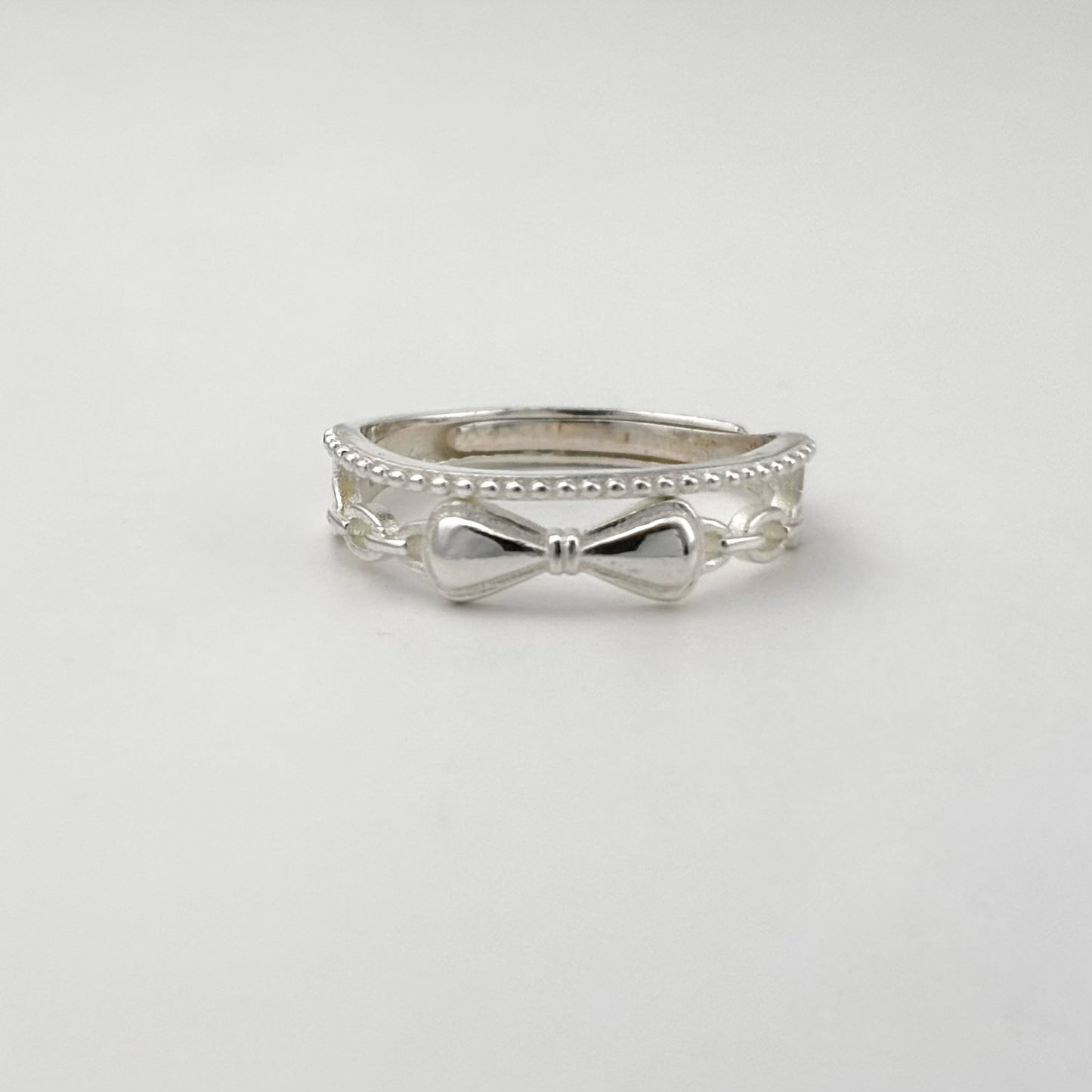 S925 Sterling Silver Double Ribbon Ring