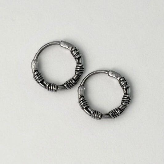 Stainless Steel Pierced Designer Hoop Earrings