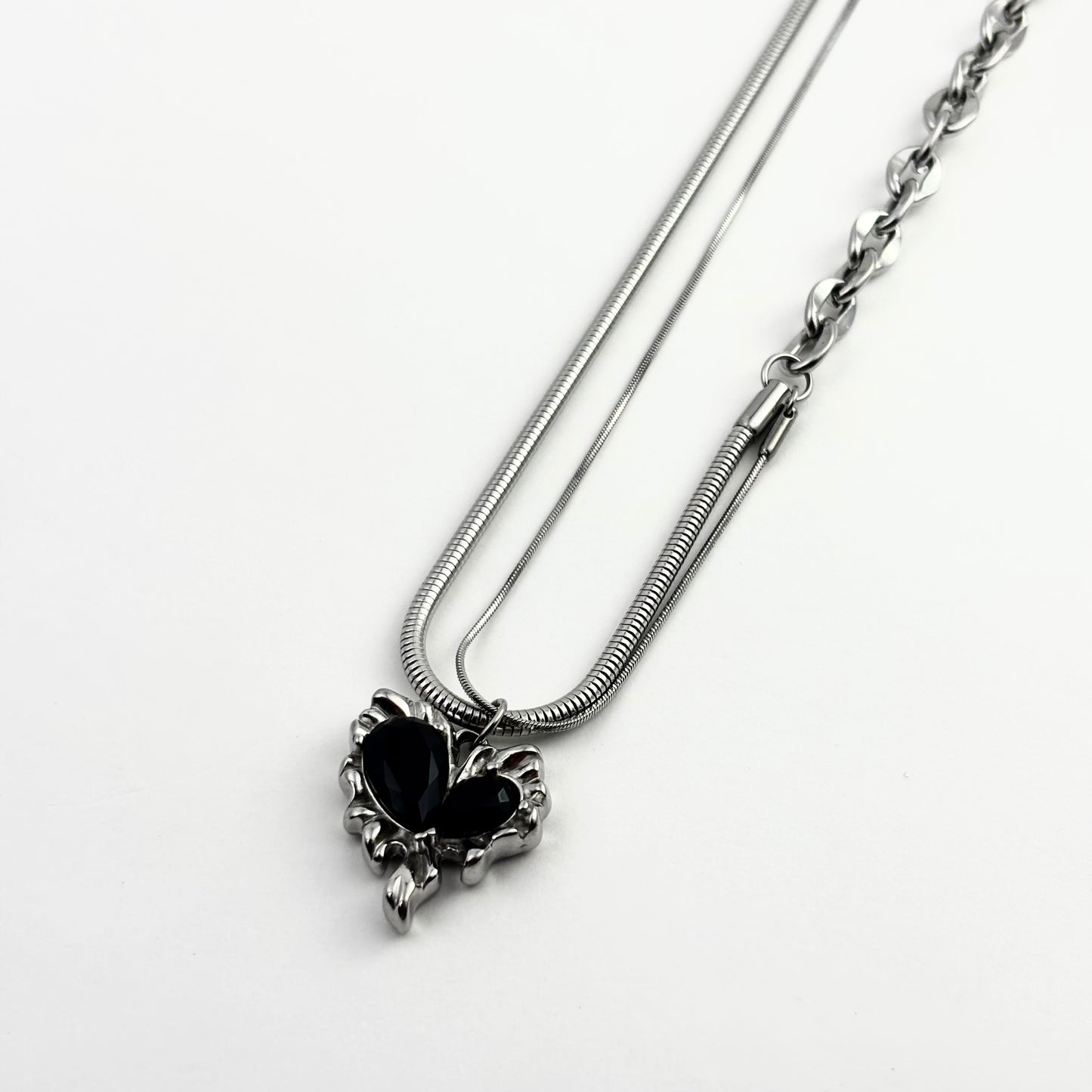 Black Heart Double Layers Necklace