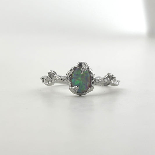 S925 Sterling Silver Opal Ring