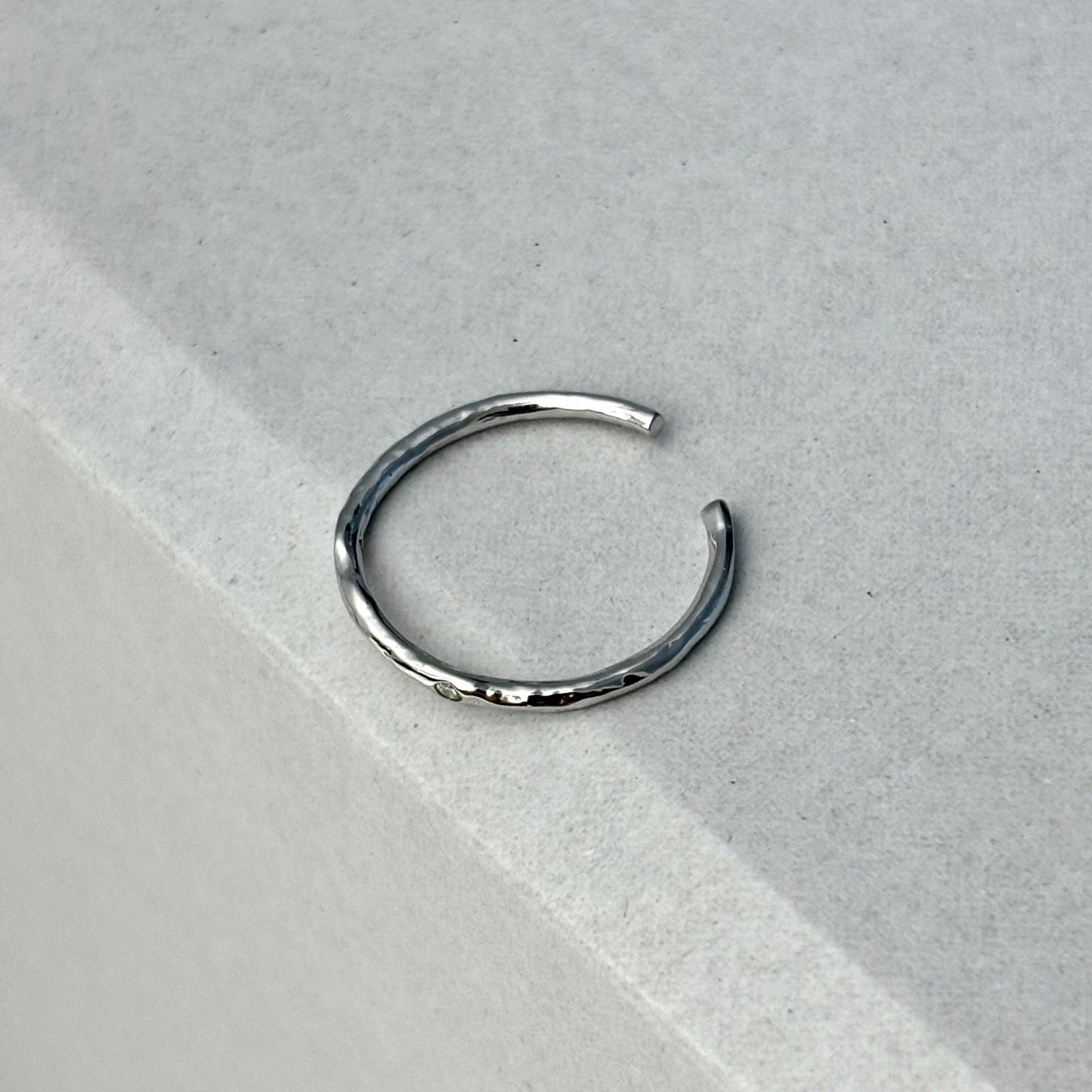 S925 Sterling Silver Irregular Thin Ring