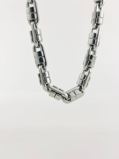 Titanium Chunky Chain Patchwork Necklace