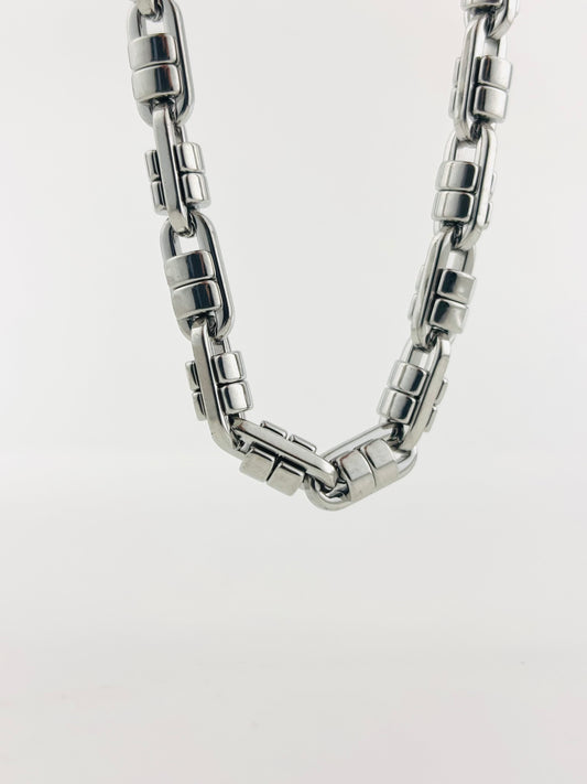 Titanium Chunky Chain Patchwork Necklace