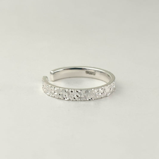 S925 Sterling Silver Crushed Ice Super Sparkle Ring