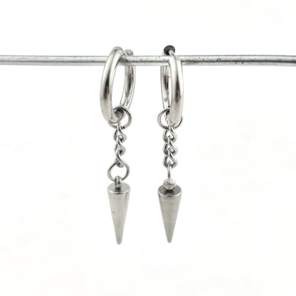Titanium Steel Tapered Chain Earrings