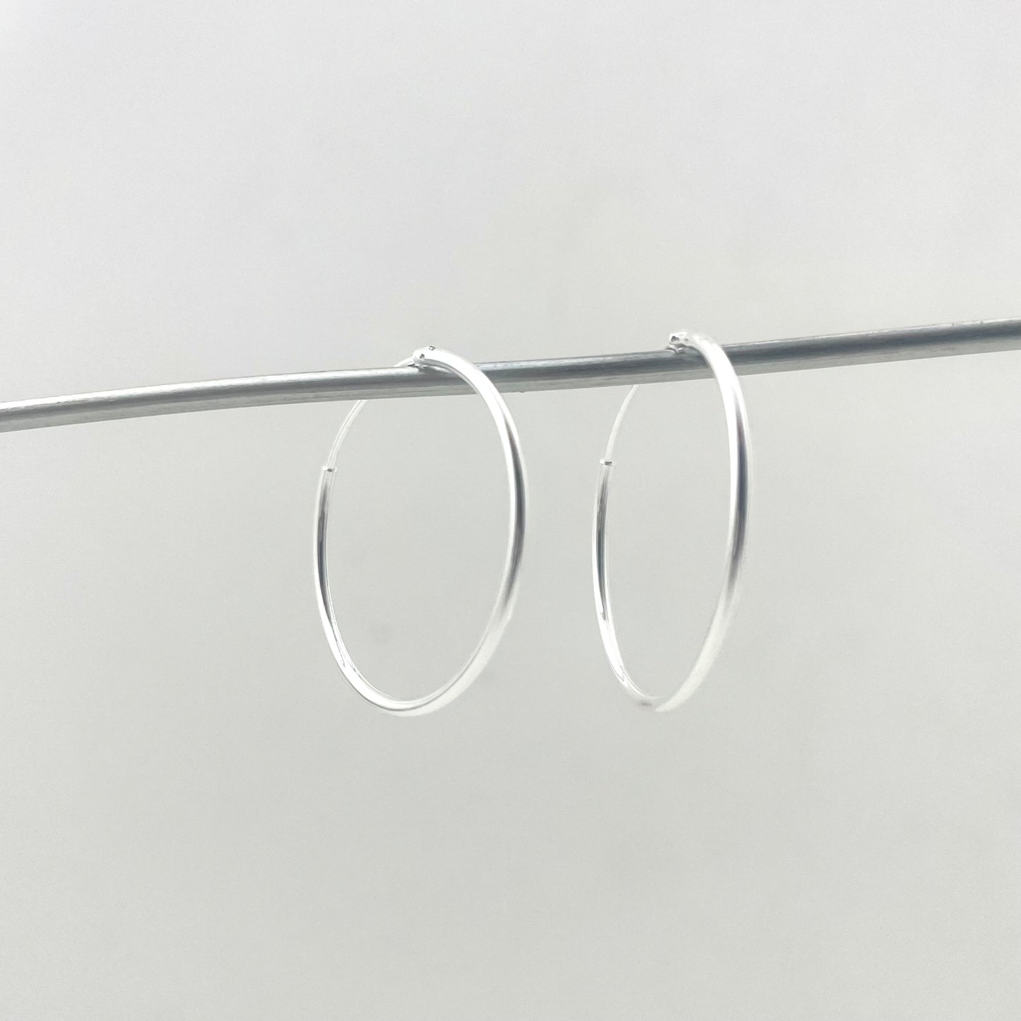 S925 Sterling Silver Hollow Tube Earrings