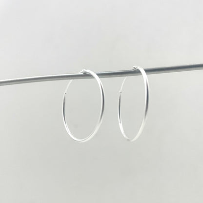 S925 Sterling Silver Hollow Tube Earrings