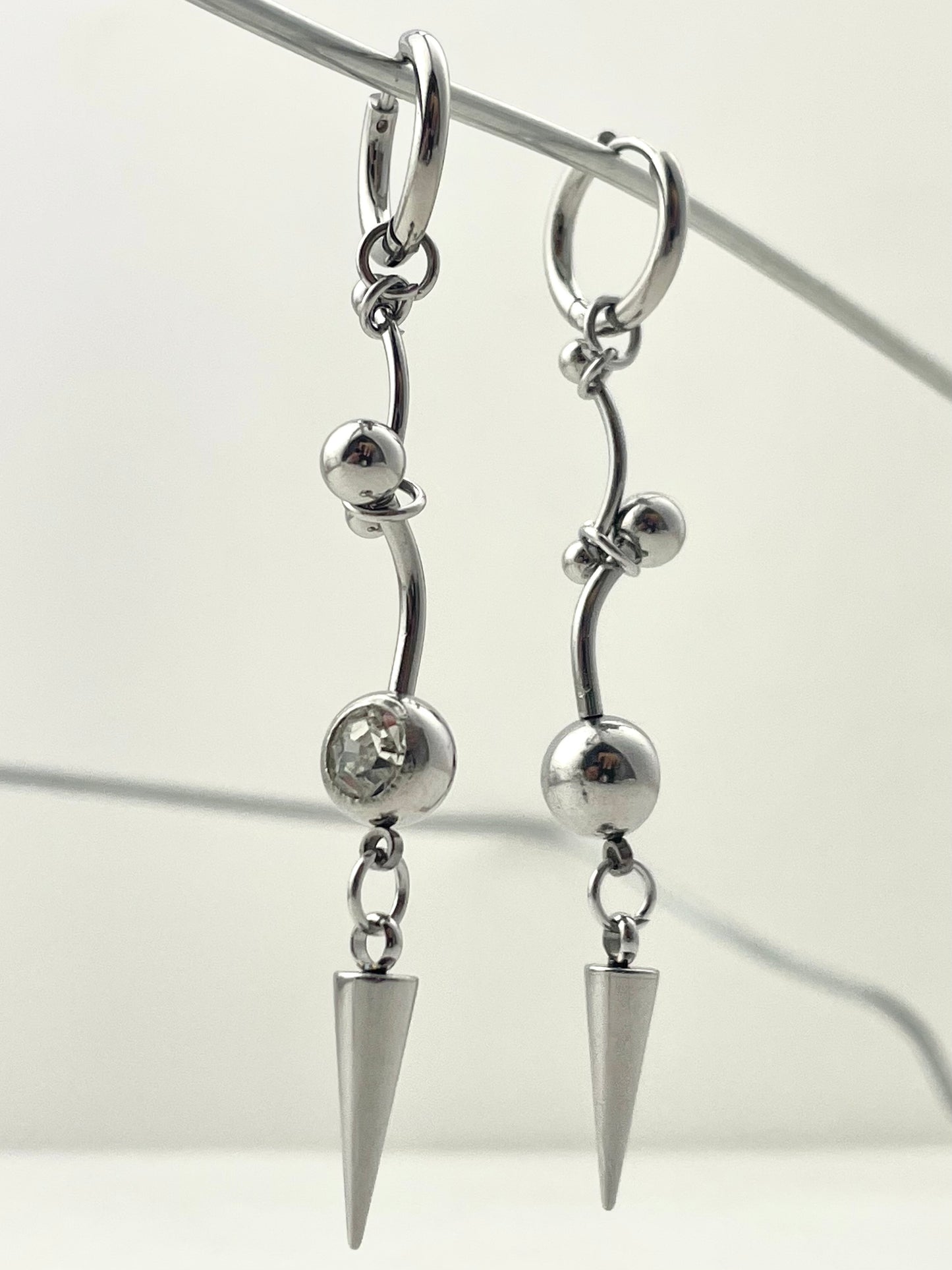 Riveted Spherical Tapered Earring