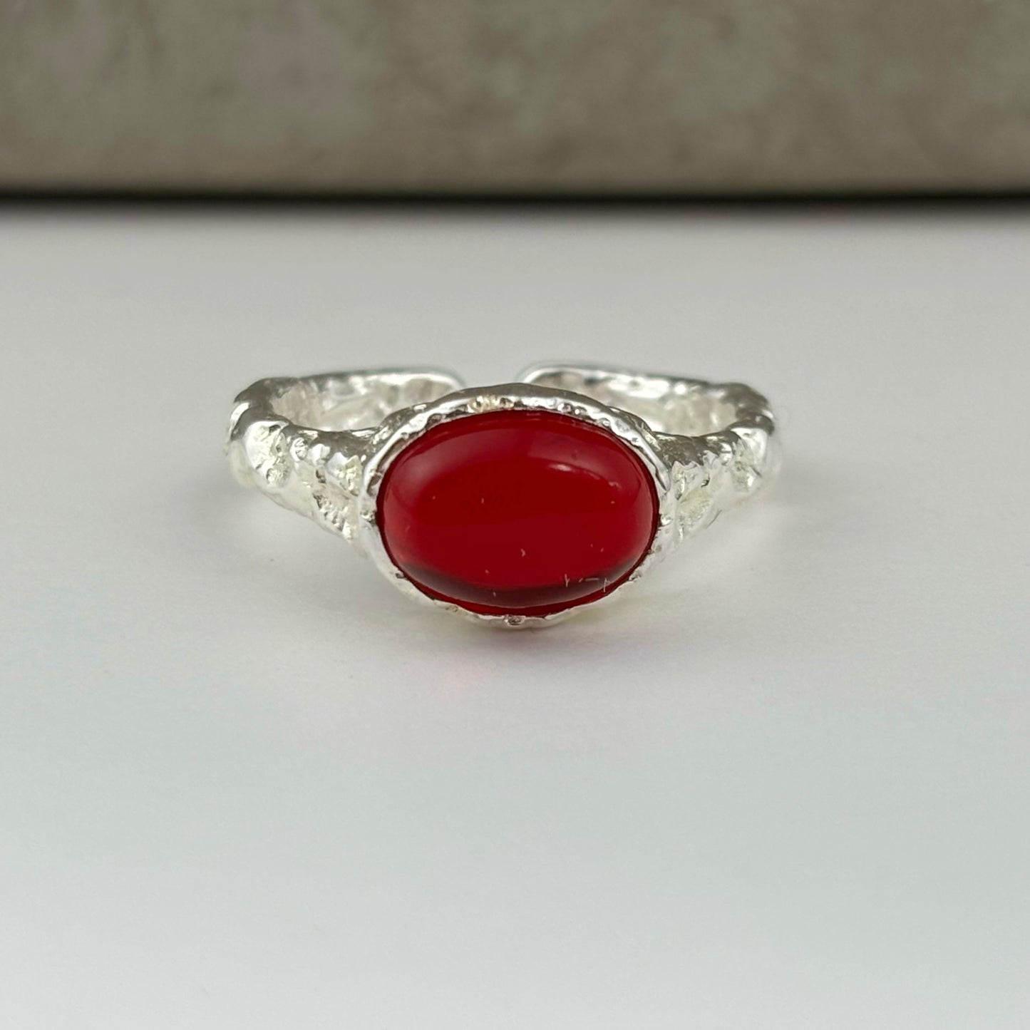 S925 Sterling Silver Ruby Ring