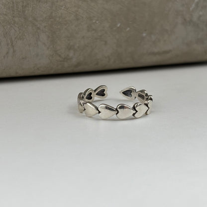 S925 Sterling Silver Vintage Style Heart Ring