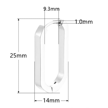 Titanium-Steel Waterproof Minimalist Oval Earrings
