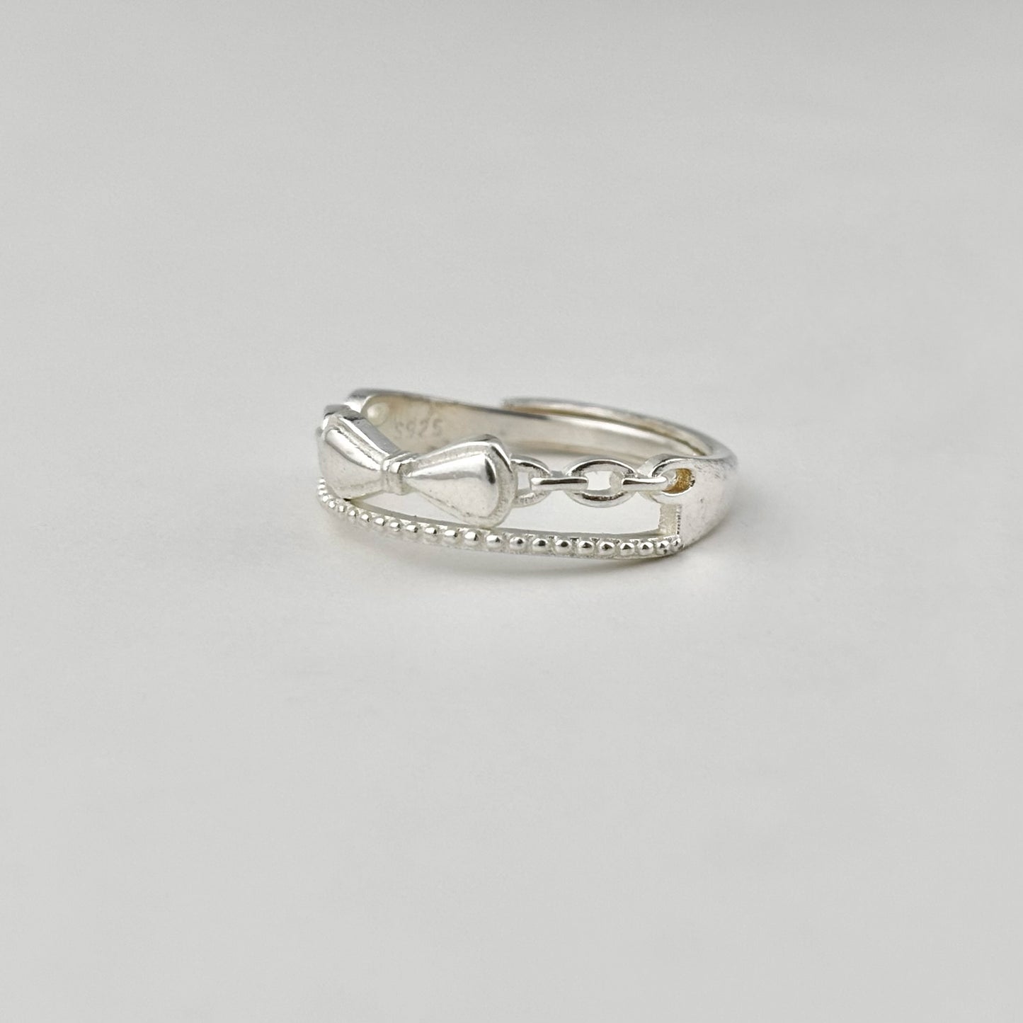 S925 Sterling Silver Double Ribbon Ring