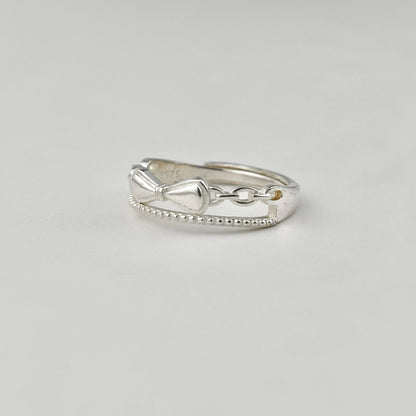 S925 Sterling Silver Double Ribbon Ring