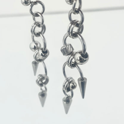 Titanium-Steel Waterproof Interlocking Circle Pendant Earrings