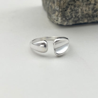 S925 Sterling Silver Irregular Geometric Ring
