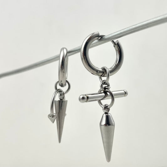 Titanium Waterproof Earring Pointed Cross Stud Earrings