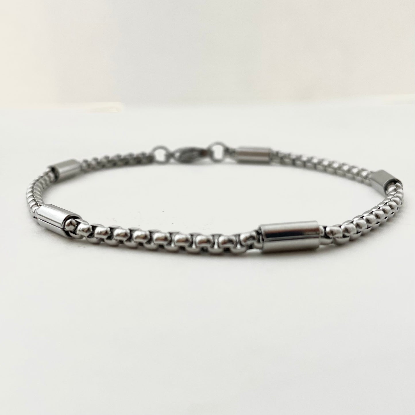 Titanium-Steel Waterproof Square Pearl Tubular Bead Bracelet