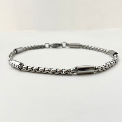 Titanium-Steel Waterproof Square Pearl Tubular Bead Bracelet