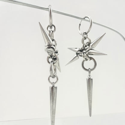 Titanium Waterproof Earring with Spiked Pendant