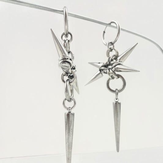 Titanium Waterproof Earring with Spiked Pendant