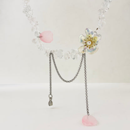 Petal Tassel Flower Necklace