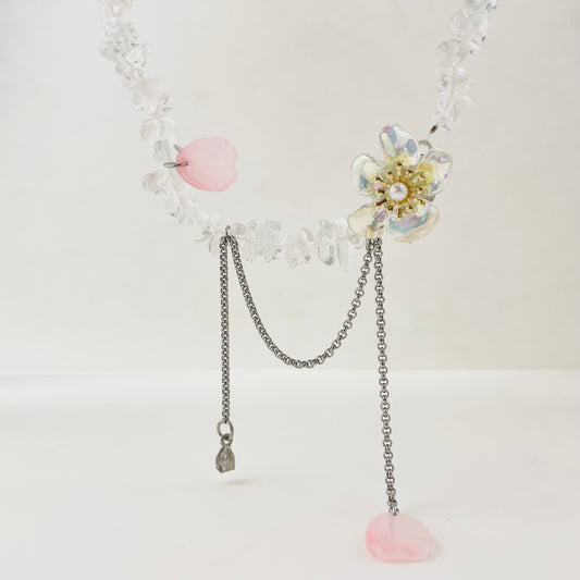 Petal Tassel Flower Necklace