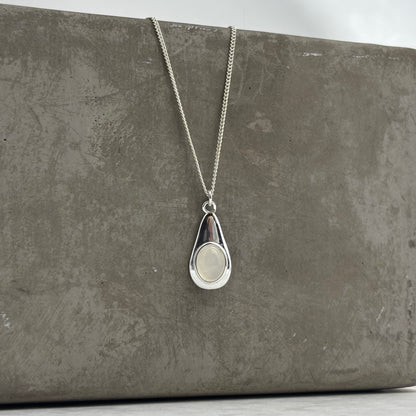 S925 Sterling Silver Moonstone Elegant Pendant Necklace