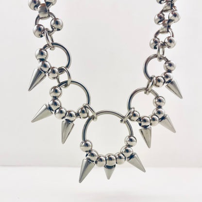Titanium and Steel Interlocking Circle Waterproof Necklace Necklace Choker
