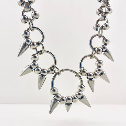 Titanium and Steel Interlocking Circle Waterproof Necklace Necklace Choker