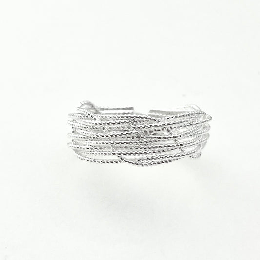 S925 Sterling Silver Sparkling Open Ring