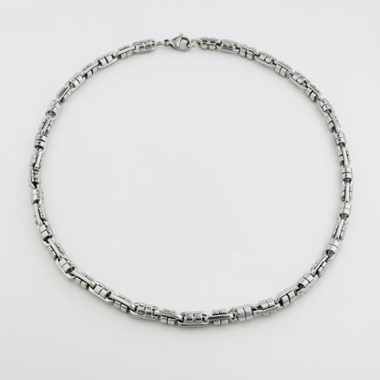 Titanium Chunky Chain Patchwork Necklace