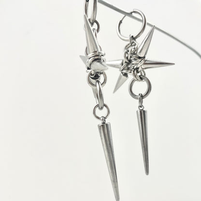 Titanium Waterproof Earring with Spiked Pendant