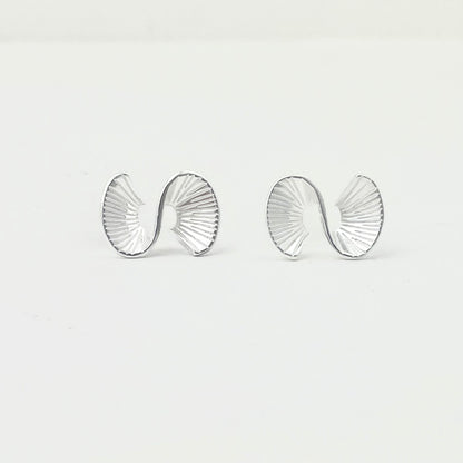 S925 Sterling Silver Paper Fan Earrings