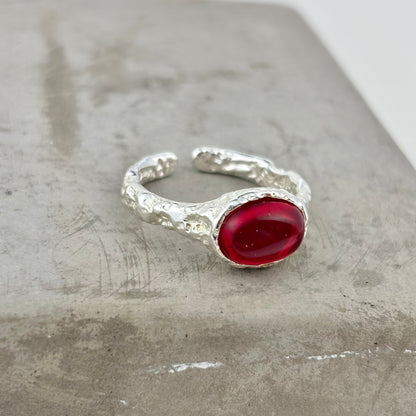 S925 Sterling Silver Ruby Ring