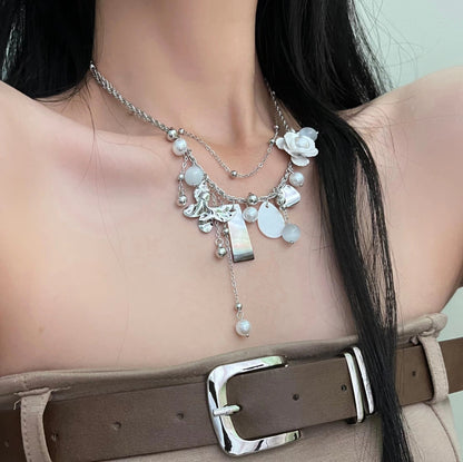 Pearl Flower Butterfly Necklace