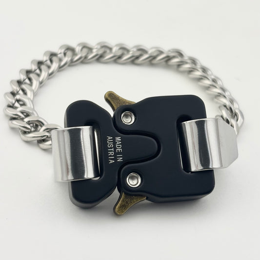Titanium Chunky Black Clasp Bracelet