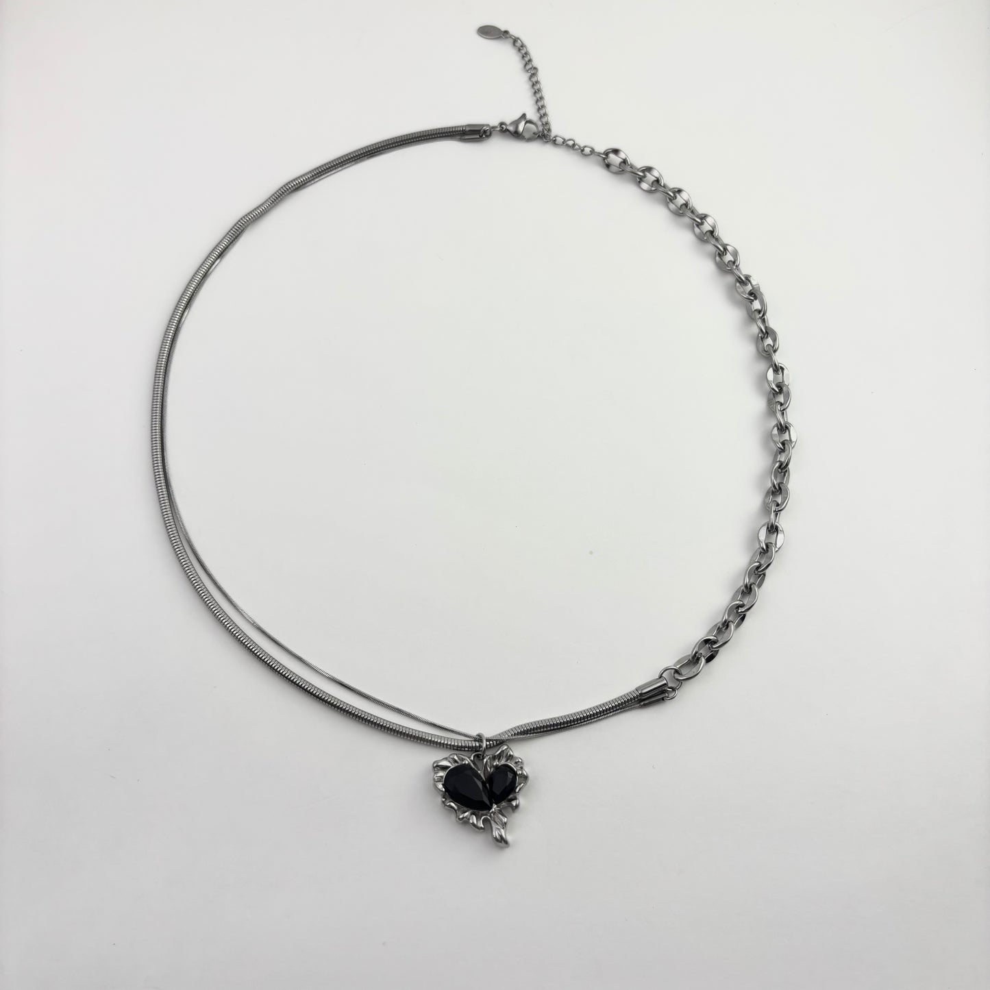 Black Heart Double Layers Necklace