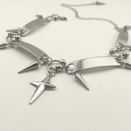 Cross-shaped Cone Pendant Stainless Steel Necklace