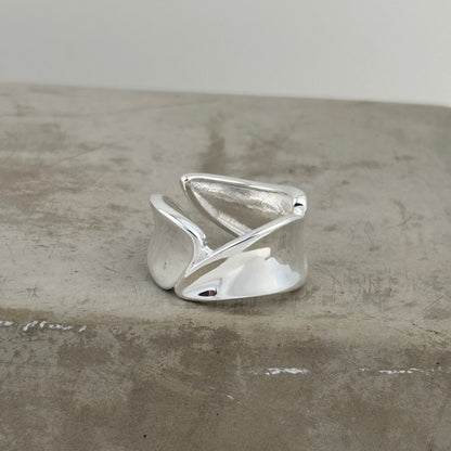 S925 Sterling Silver Patchwork Irregular Ring