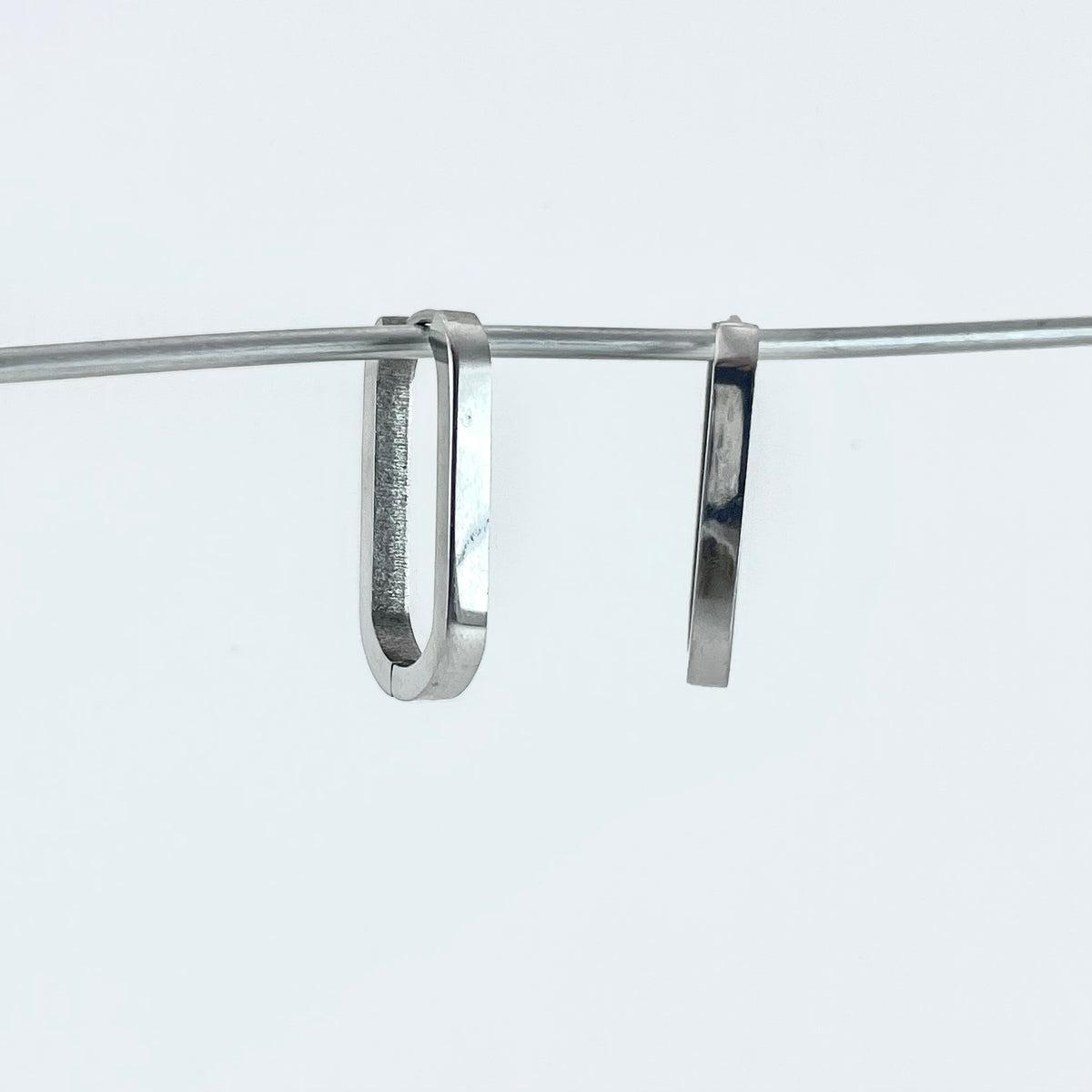 Titanium-Steel Waterproof Minimalist Oval Earrings