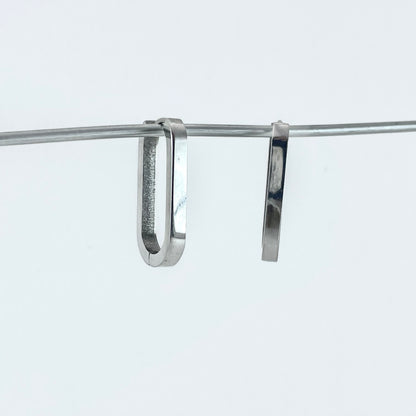 Titanium-Steel Waterproof Minimalist Oval Earrings