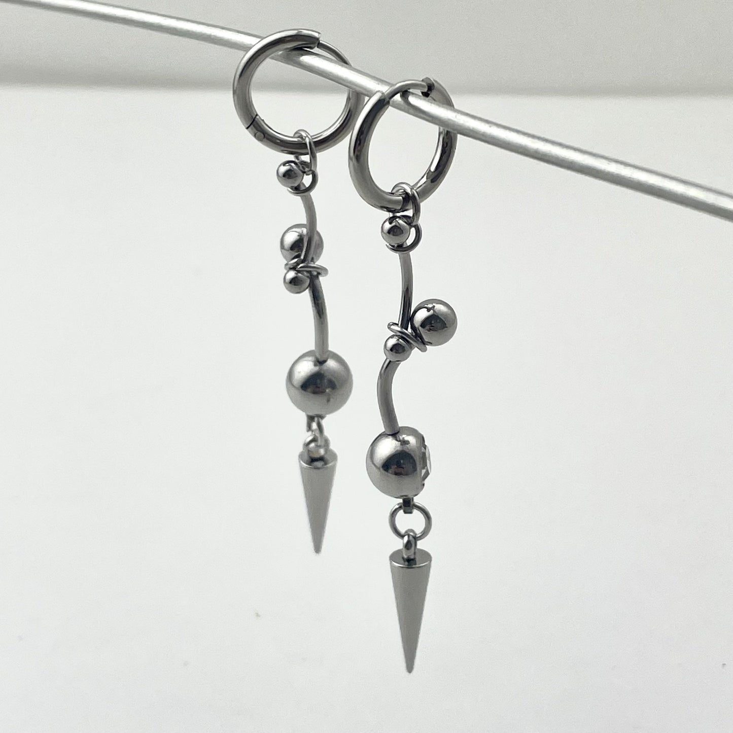 Riveted Spherical Tapered Earring
