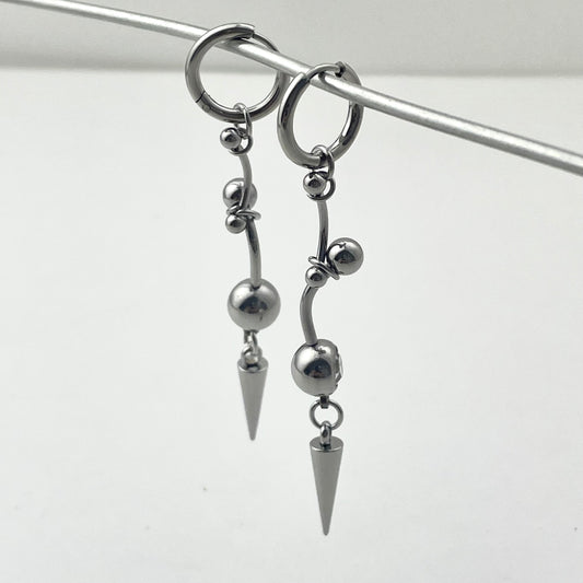 Titanium Waterproof Earring Riveted Spherical Tapered Earring